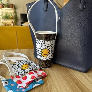 Boba holder Cup holder Coffee holder🧋Smiley Face